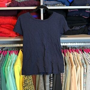 Loft navy scoop neck short sleeve tie back top size XS​